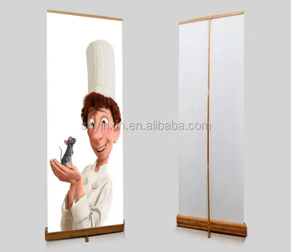 
High quality luxury bamboo/aluminum roll up standee 
