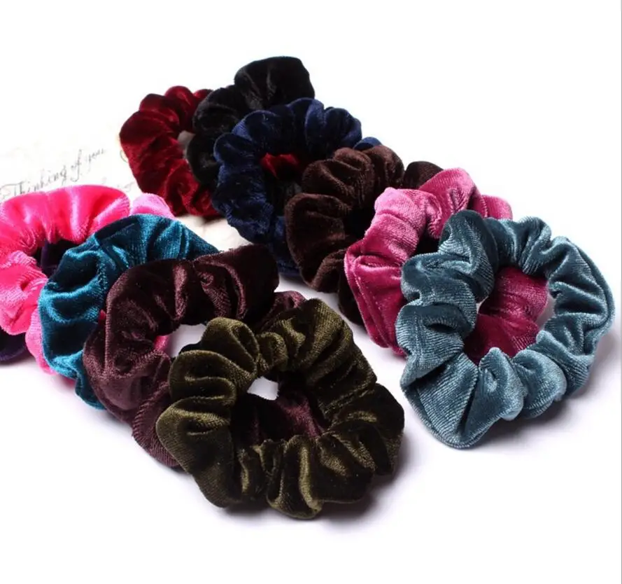 Wholesale bobbles elastic velvet hair band hair scrunchie for girls