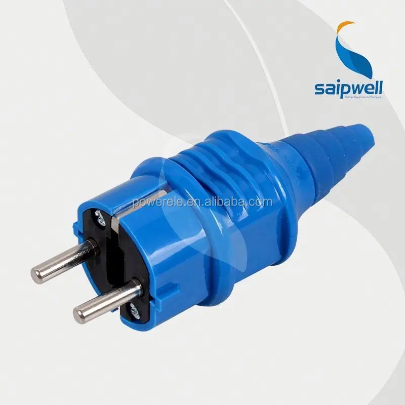 
Saip /Saipwell Hot Sale IP44 230V 16A 2 Pin French Type european type vde schuko plug and cable 