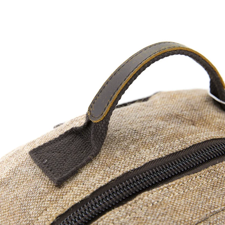 Wholesale Custom Designer Luxury Vegan Leather Vintage Canvas Rucksack Book Bag Laptop Backpack for College Men Girl