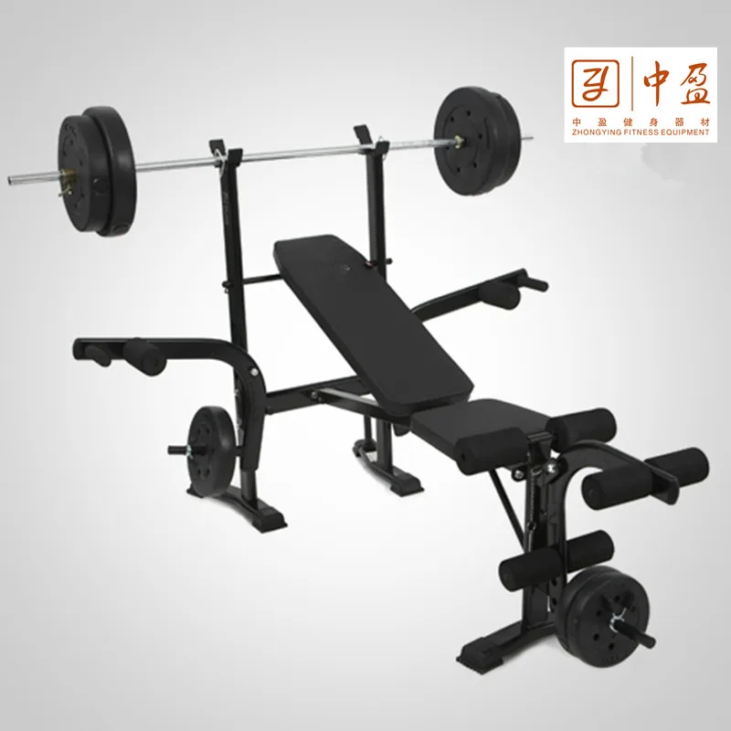 
Gym barbell bench press adjustable with weight  (60673477510)