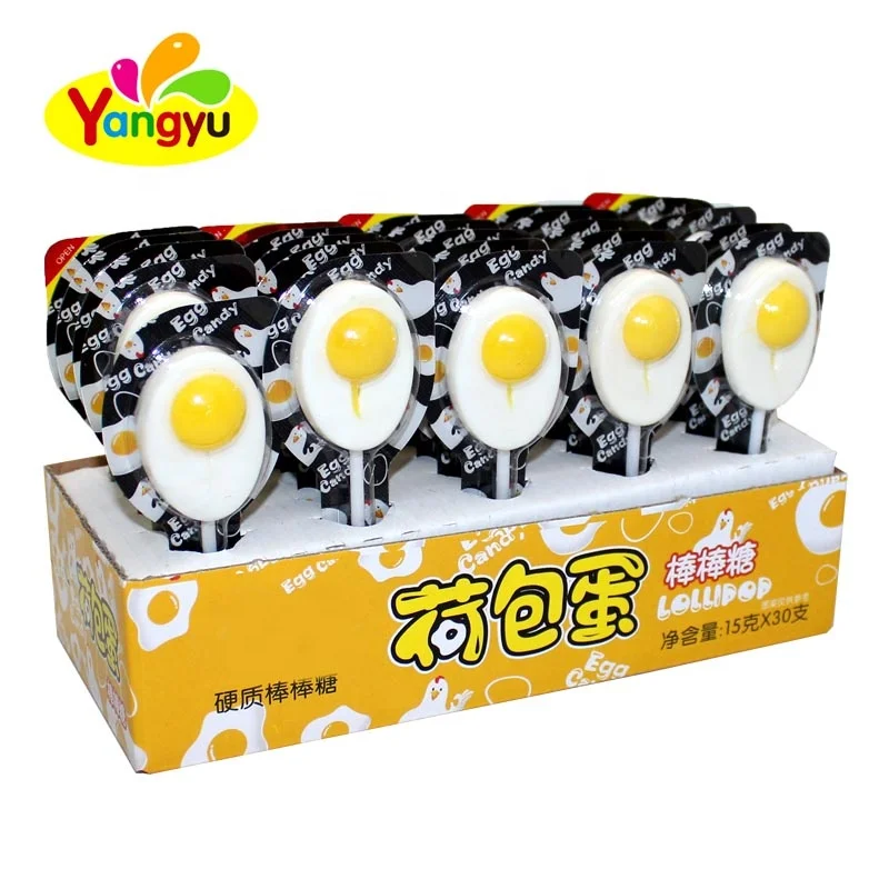 Box Packing Halal Poached Egg Lollipop Hard Candy Sweet