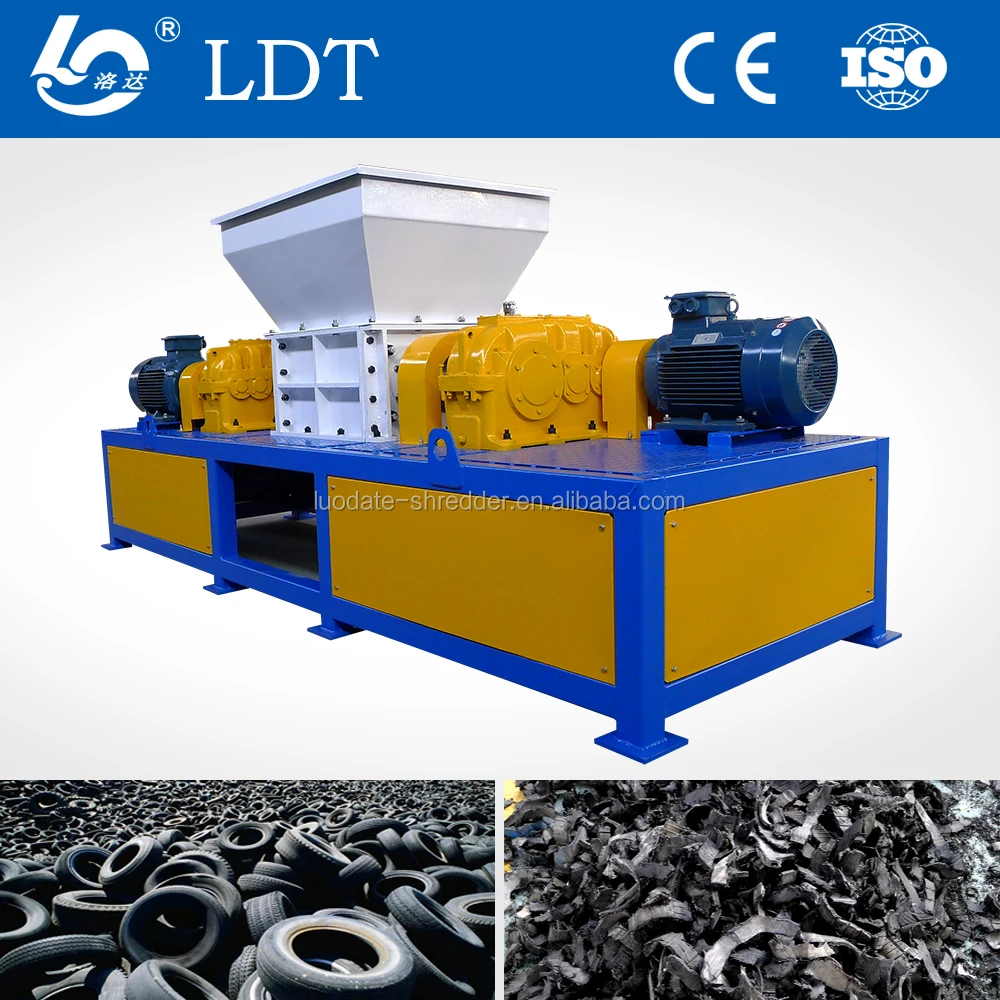 China plant supply tire shredding solutions waste rubber tyre shredder machine / tyre shredder machine propduction line for sale