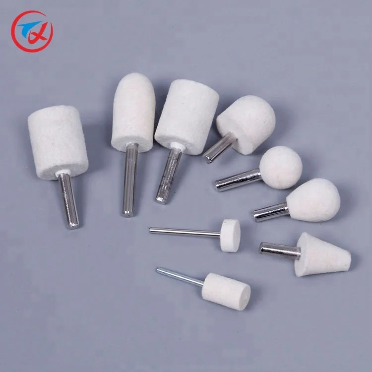 Polishing grinding head 100% wool felt mounted point