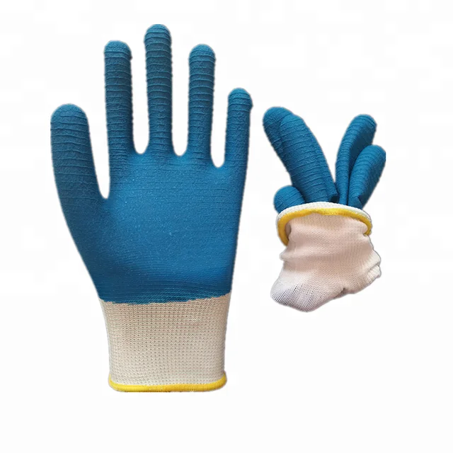 Full Latex Coated Anti-slip Dipped Plam Wrinkle Latex Gloves