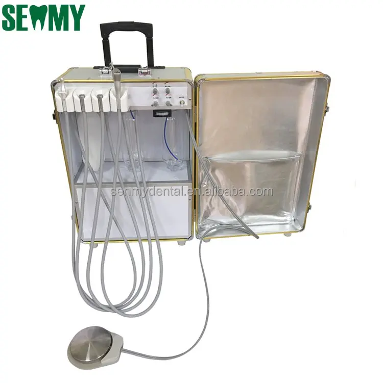 S112 CE Full Set Mobile Portable Dental Unit with Air Compressor and Suction All in One Mode Delivery Unit