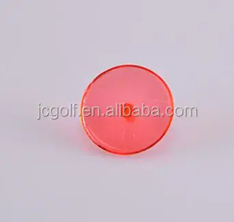 24mm clear fluorescent asserted colors plastic golf ball marker with customized logo printing on top