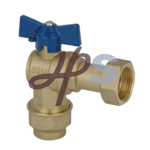 
angle type lockable brass water meter ball valve with union 