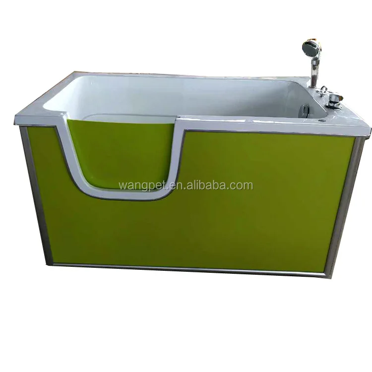 
dog grooming tub Pet bathtub removable side door dog wash machine fiberglass dog bathing tub acrylic pink bathtub 