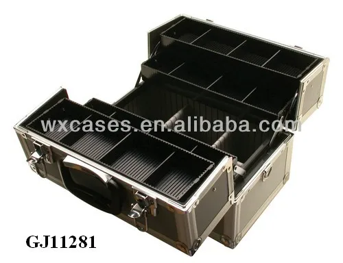 strong aluminum tool box with 4 plastic trays and adjustable compartments on the case bottom From Nanhai,Foshan,Guangdong,China