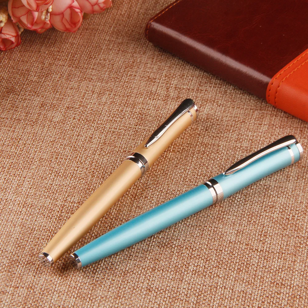 Cheap customized color lacquered body metal roller pen heavy metal gel ink pen with your logo