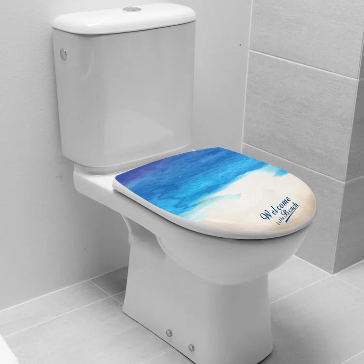 Toilet bowl sticker Commode Sticker Bathroom decor 3D printed