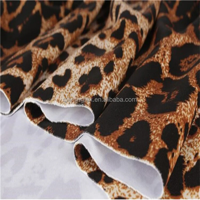 Новейшая популярная ткань с леопардовым принтом из полиэстера и спандекса
