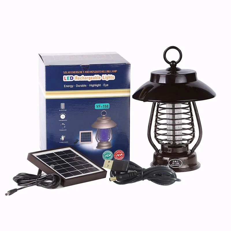 Hot Sale Eco-Friendly Stocked Feature Solar Energy Mosquito Trap Multi-Function Solar Anti Mosquito Led Lamp UV