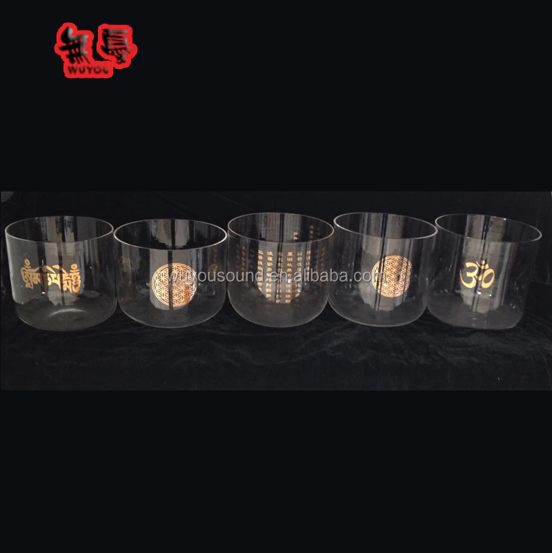 
24K Gold sticker Quartz Crystal singing bowl 
