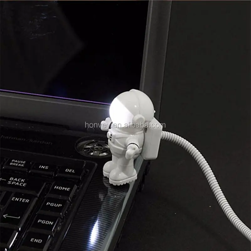 
New Style Cool Astronaut Spaceman USB LED Adjustable Night Light For Computer PC Lamp Desk Light Pure White 