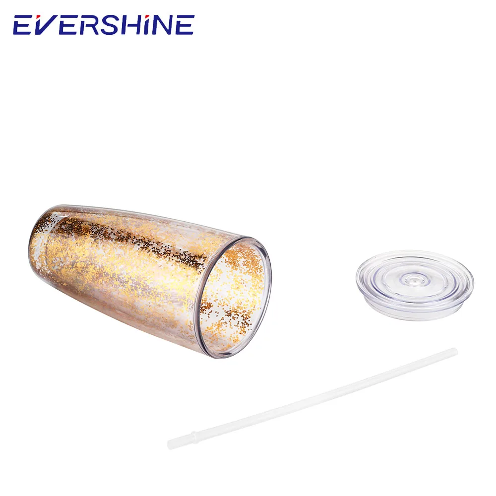 Manufacture Factory Custom Logo 24OZ Double Wall Clear Plastic Cup With Lid And Handle