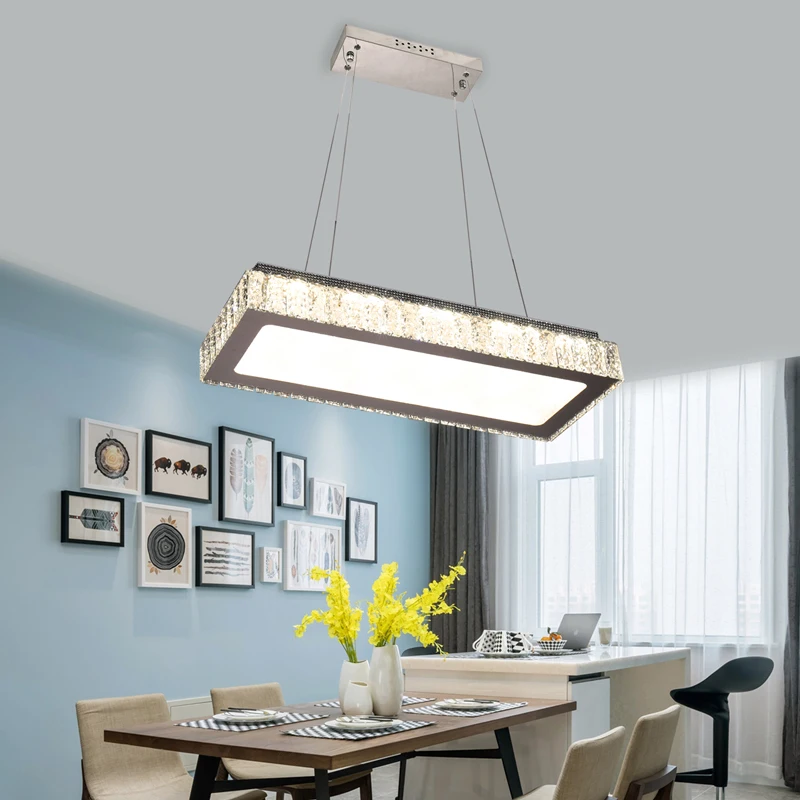 Large  Crystal Lighting Fixtures rectangle led crystal pendant light acrylic led ceiling lights