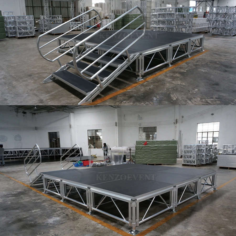Mobile aluminum truss stage for outdoor performance