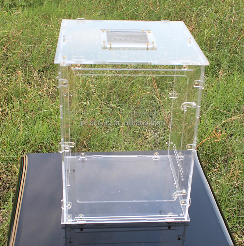 4 Sizes Clear Acrylic Plastic Reptile Terrarium with Lock