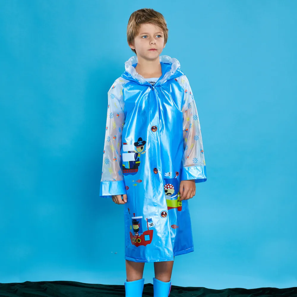 Wholesale Pvc Vinyl Kids Raincoat Manufacturers With Logo And Backpack For On The Way School