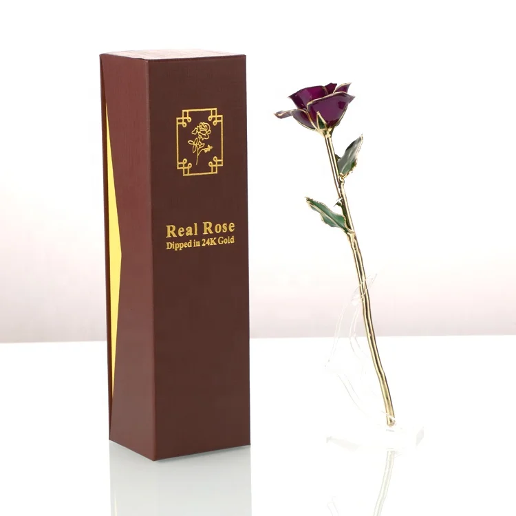Wholesale High Quality 24K Gold Dipped Real Natural Rose  artificial roses For Valentines Day Gifts