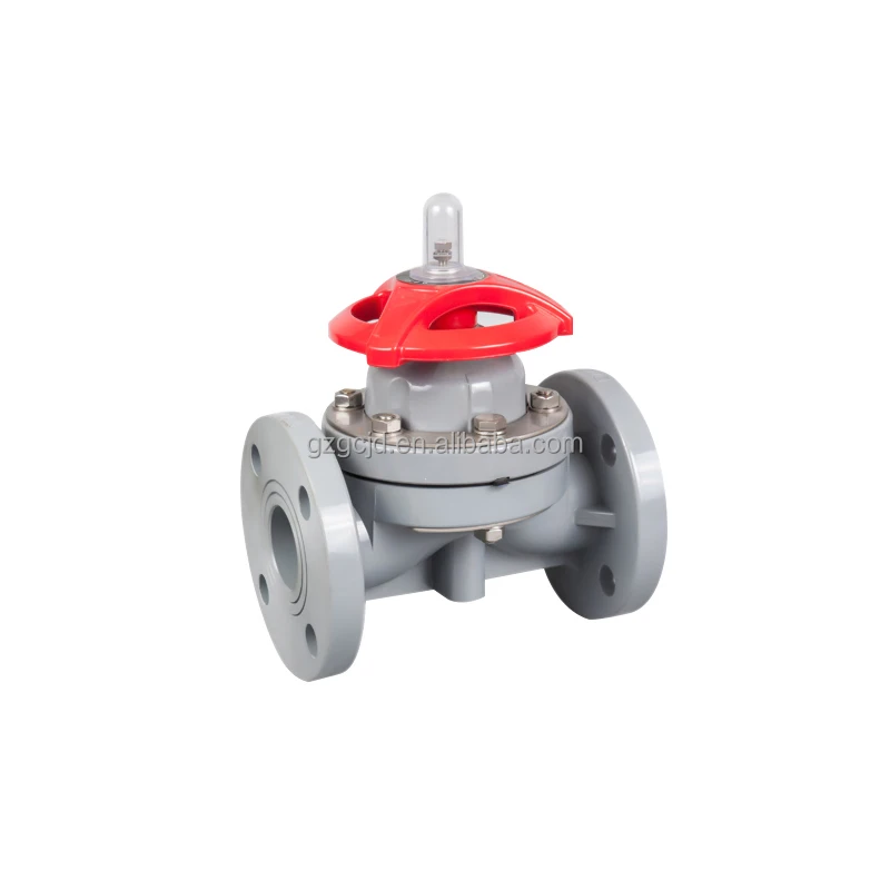 Factory direct high temperature and corrosion resistant CPVC flange diaphragm valve DN15-DN300