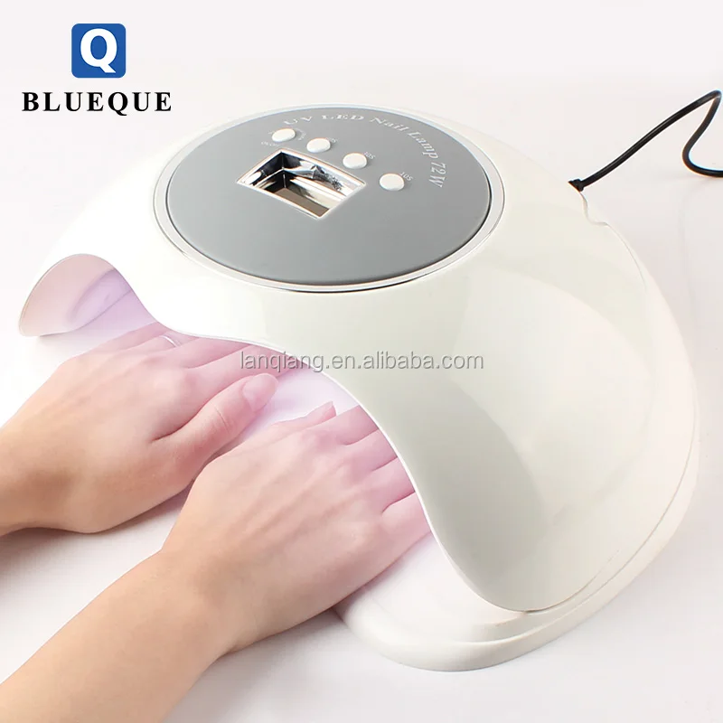 BLUEQUE Sun white light 72W gel uv led cordless nail lamp for two hand