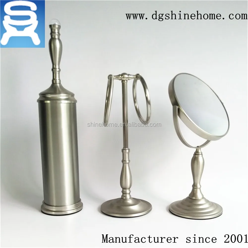
China factory direct selling Hardware Bathroom Accessory Hotel Bathroom Stainless Steel nickel plated Accessory set 