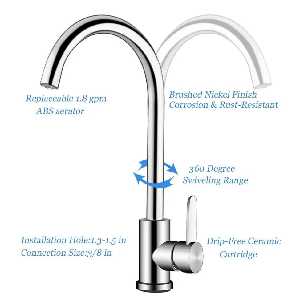
High Quality Deck Mounted Faucet SS304 kitchen faucet sink taps faucet kitchen kitchen mixer 