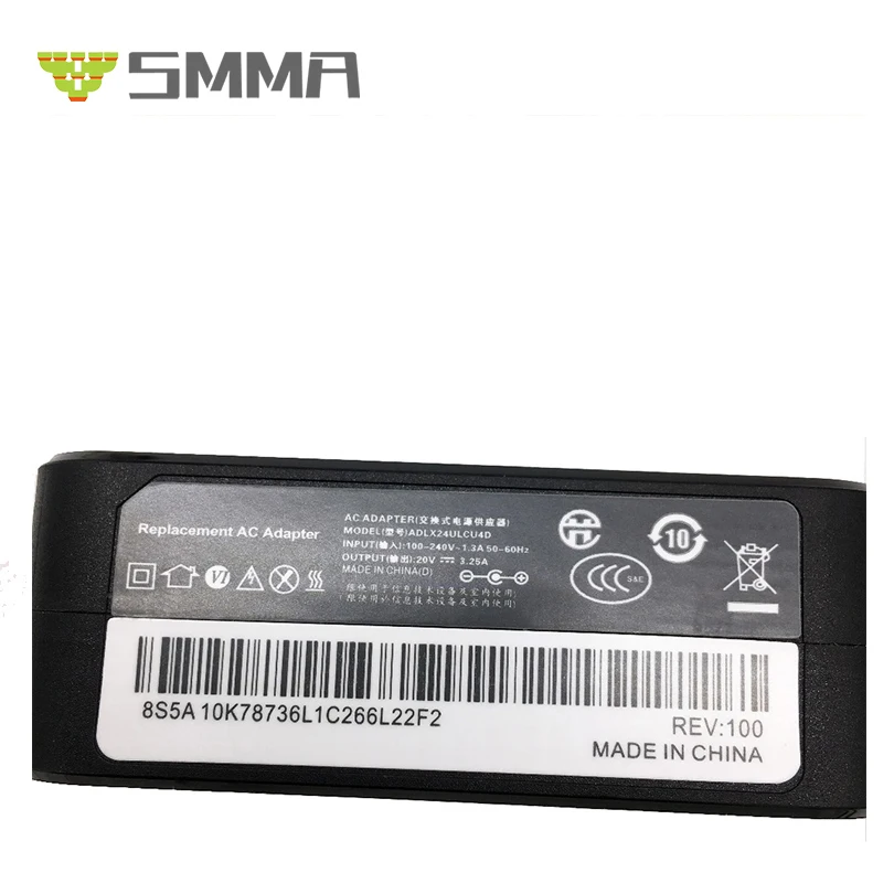EU 20V 3.25A 65W 4.0*1.7mm Square AC Laptop Power Adapter for Lenovo IdeaPad100-15 B50-10 YOGA 510-14 Chargers