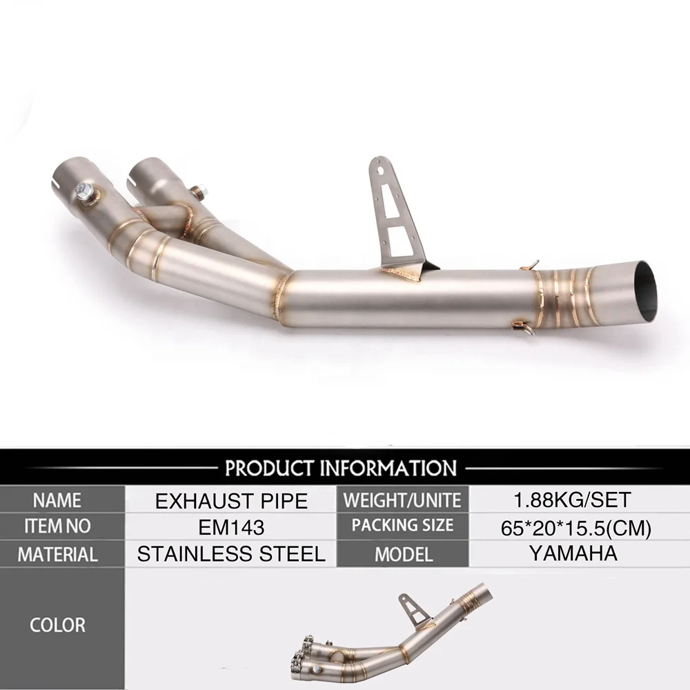 
Stainless Steel Mid Pipe Motorbike Motorcycle Middle Link Exhaust Muffler for YAMAHA YZF-R1 2015 