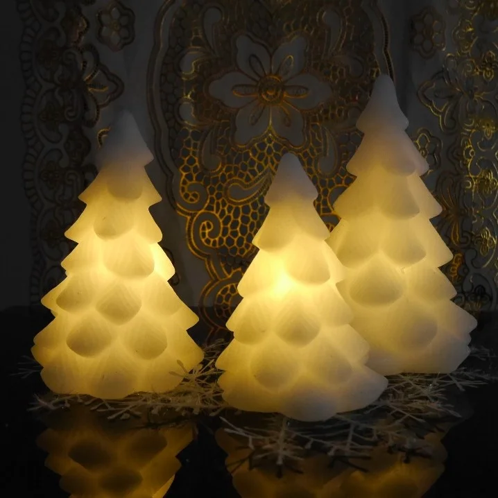 Christmas tree led candles wax