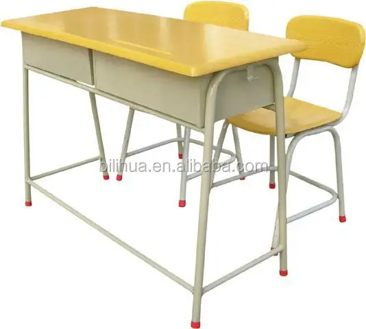 
Presswood wooden double school desk 