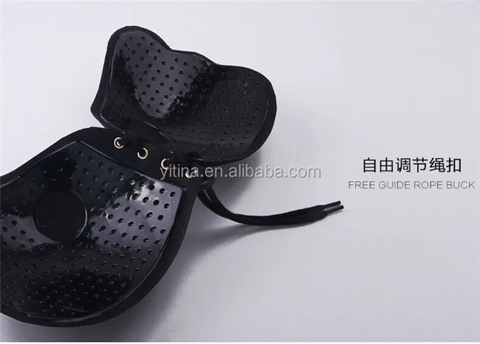 
2017 Hot selling big size sexy girls stripping underwear adhesive nude bra with drawstring push up invisible lala bra 