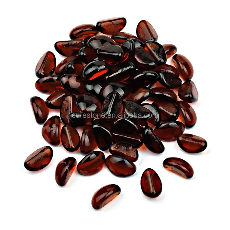 Chinese cashew shaped fire pit decorative glass beads pebbles stone for vases filler cemetery