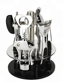 kitchen gadget with wine opener,nutcracker,can opener,peeler,garlic press