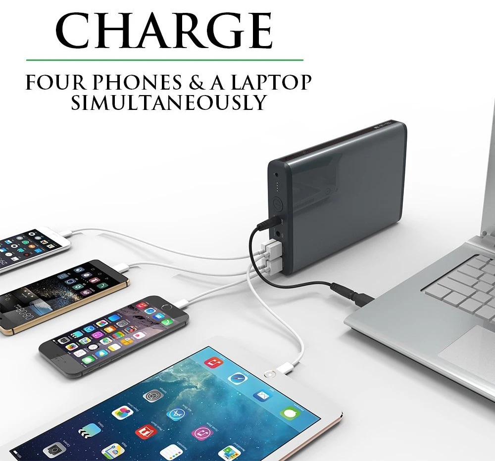 50000mAh 6 Port(5/12/20v) Portable Charger External Battery Power Bank for Laptop & Notebook-Most of Dell Hp Toshiba