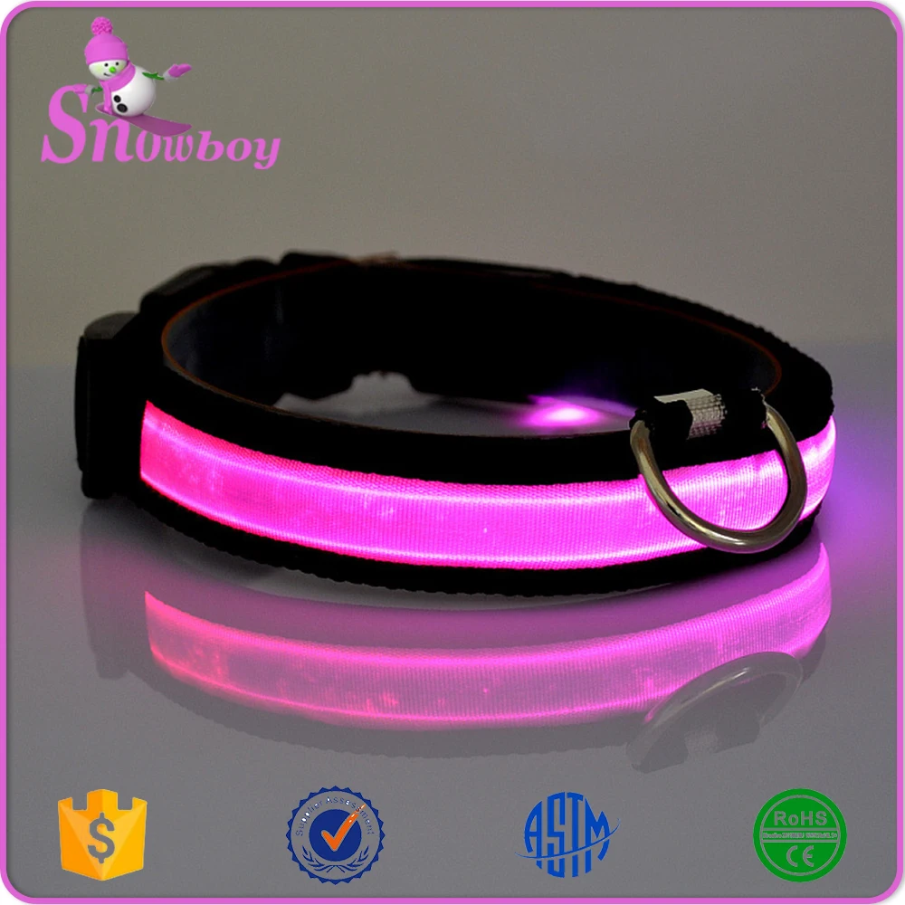 Factory Custom Black Side LED Light Flashing Pet Collar