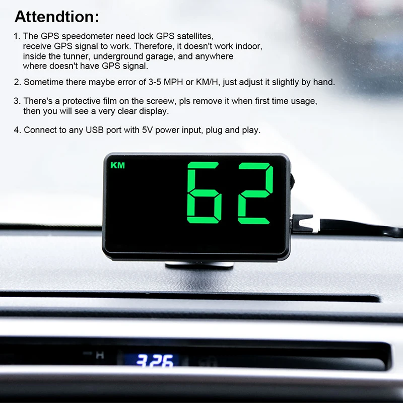 VJOY Hud C80 2.6inch Speedometer Digital Universal Headup Display Gear for Overspeed Alarm System Car Speedometer Projector c80