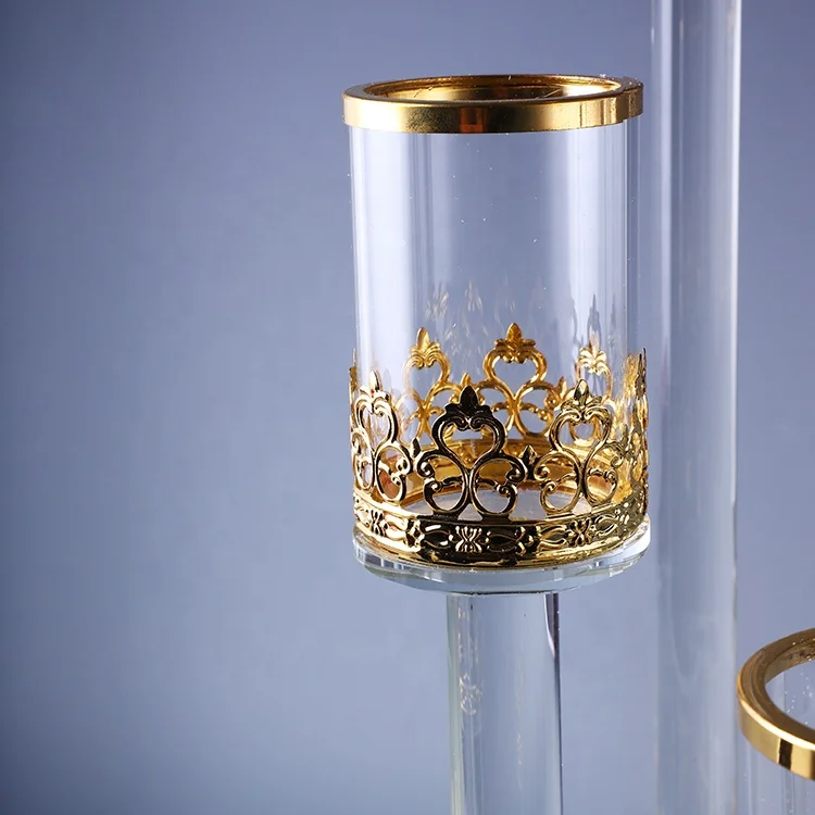 High grade 9 arm  cylind home candlestick chic crystal candelabra wholesale tall wedding crystal centerpieces