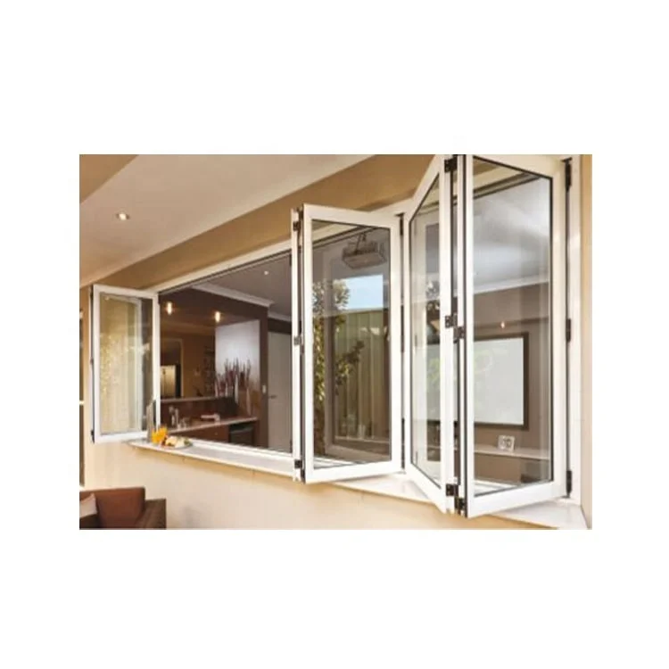With Built-In Louvers Burglar Proof Glass Aluminium Folding Door