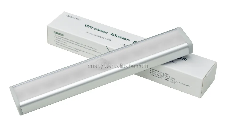 Завод Шэньчжэнь, 19 см, длинный перезаряжаемый аккумулятор, датчик движения, светодиодный магнитный светильник для шкафа, светодиодная лампа для шкафа с датчиком движения