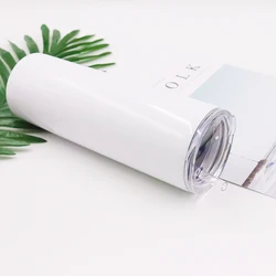 2021 New Custom thermos 20oz skinny straight vacuum tumbler double wall stainless steel travel mug with straw and lid for drinks