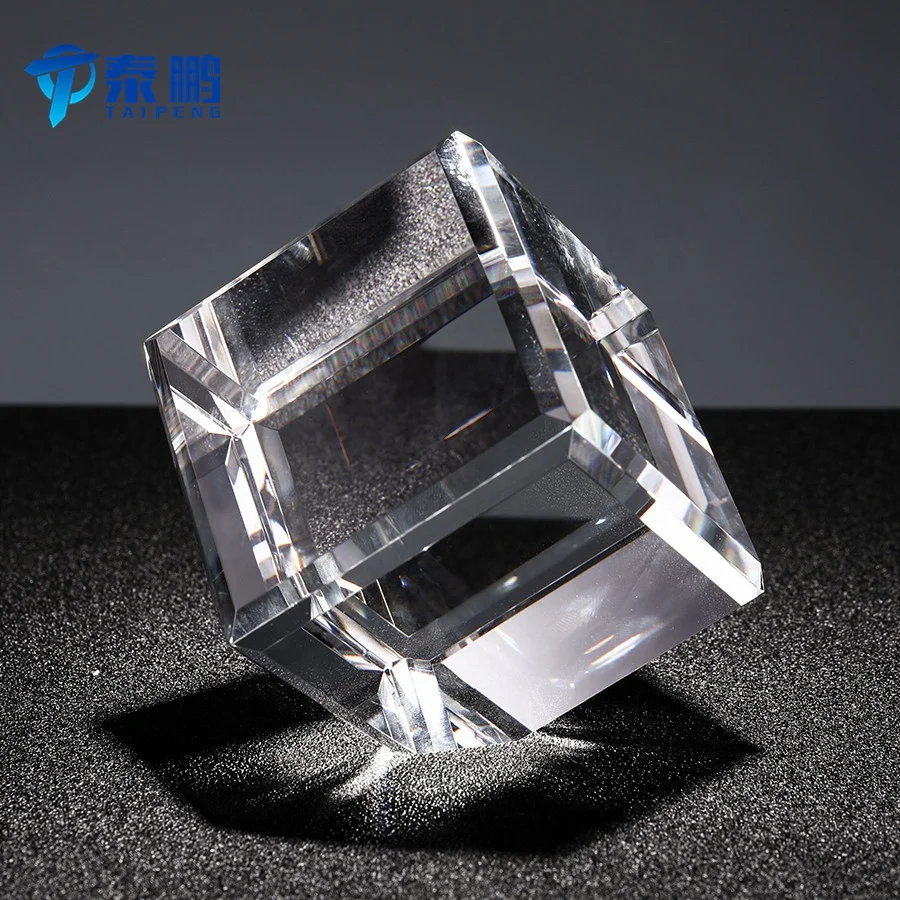 
RTS Wholesale k9 3d laser blank crystal cube paperweight for engraving 2D or 3D picture 