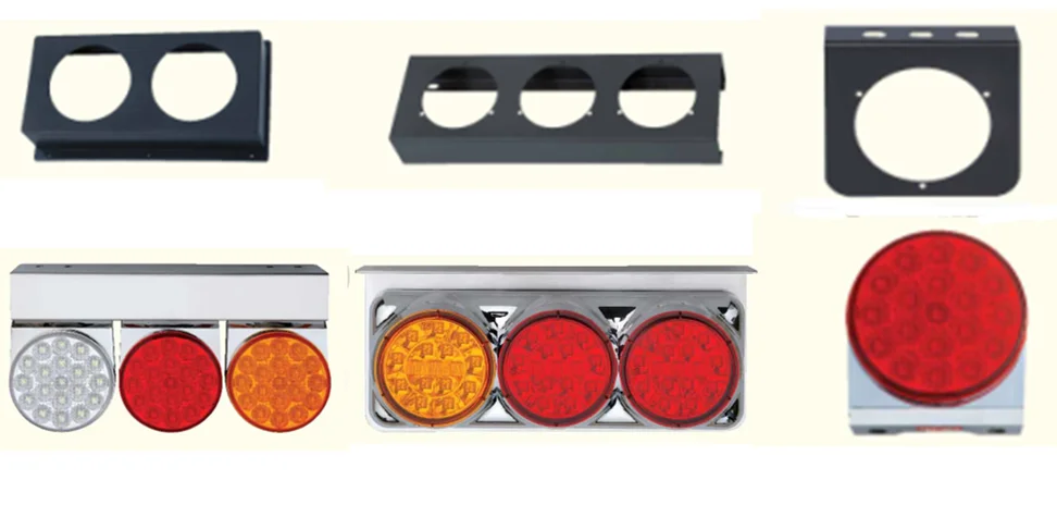 new round led tail lamp with metal frame