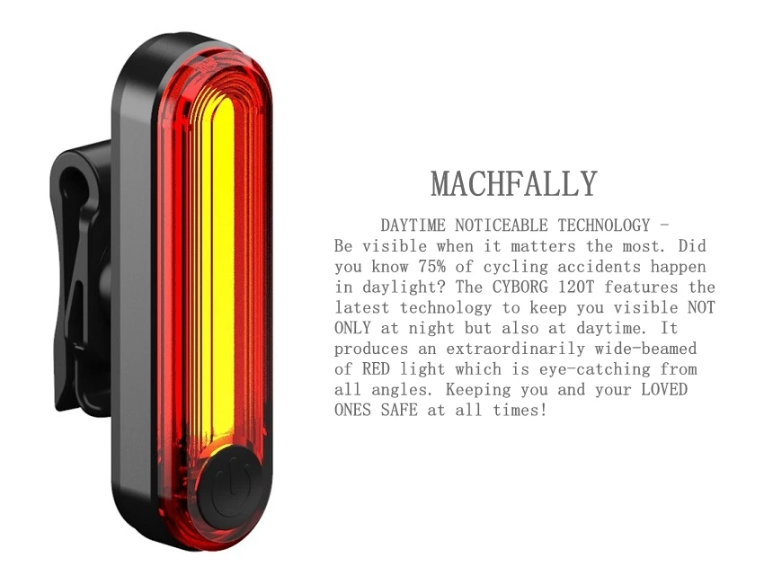 Machfally BK300 usb bike light charging tail lamp bike taillight waterproof bike rear light