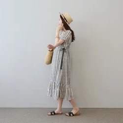 2019 Fashion Summer Stripe Short Sleeve Maternity Dress