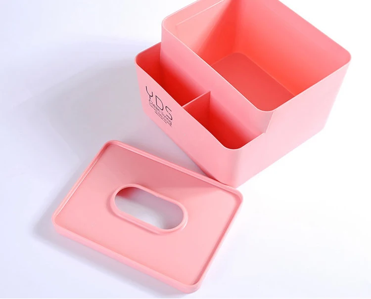 
Creative simple plastic multi-functional tissue box, home office desk storage plastic tissue box 