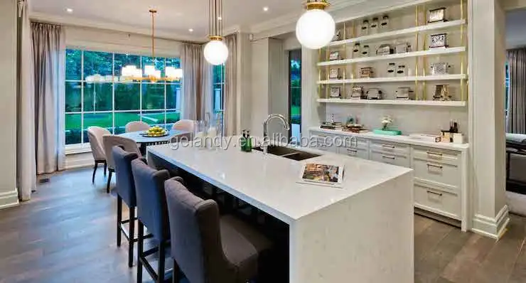 
Hot Sale Quartz Stone White Kitchen Tops Countertop 